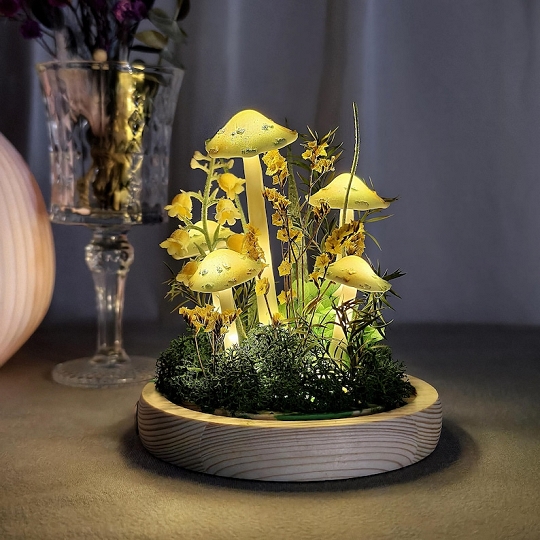 Handcrafted Mushroom Lamp Cute Table Night Light