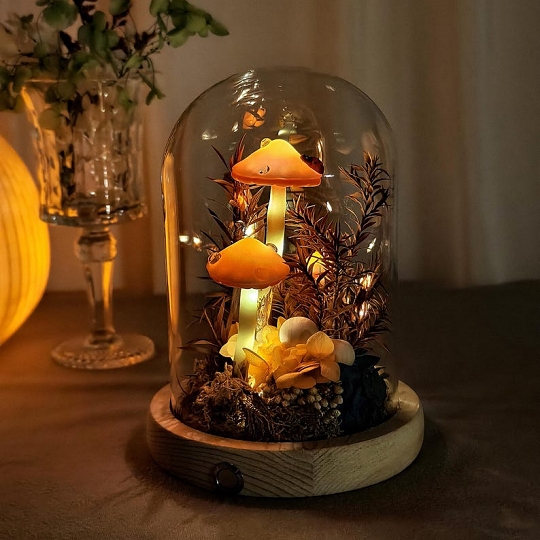 Artisan Mushroom Lamp Handmade Table Decor