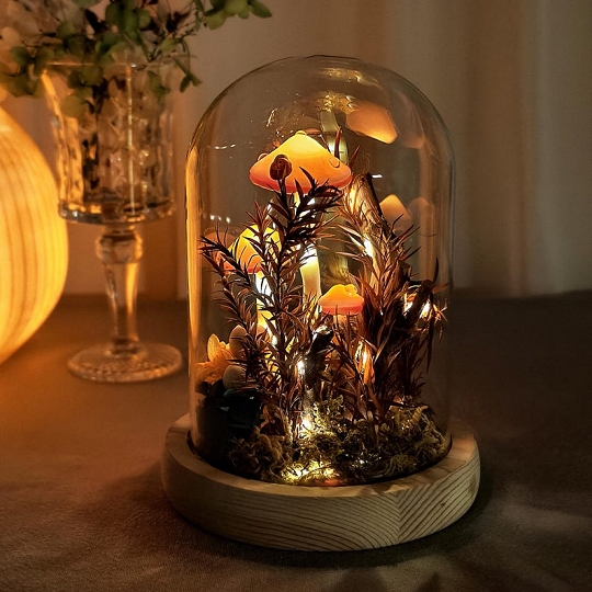 Artisan Mushroom Lamp Handmade Table Decor