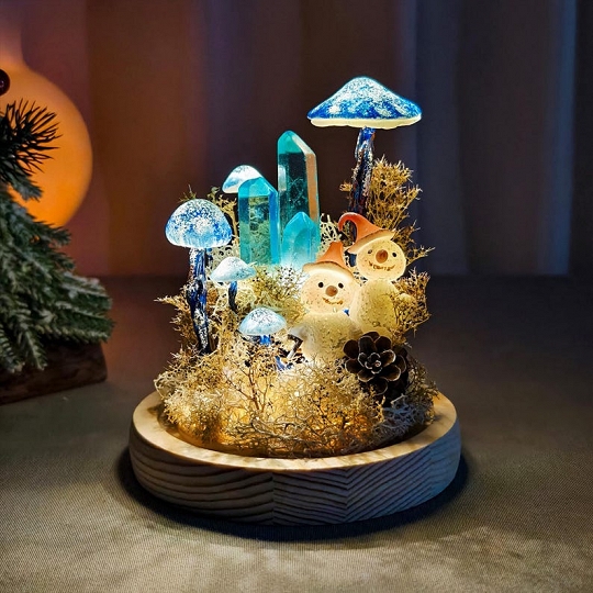 Handcrafted Mushroom Lamp Small Table Light