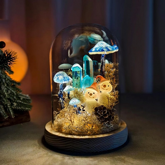 Handcrafted Mushroom Lamp Small Table Light