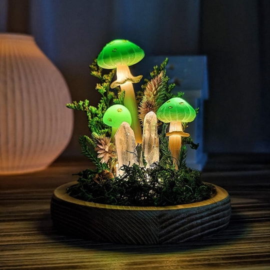 Handmade Mushroom Lamp Nature Inspired Gift