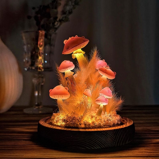 Handcrafted Mushroom Lamp Bedroom Decor