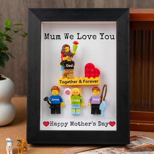 Personalized Family Minifigure Art Frame – Perfect Gift for Mother’s Day
