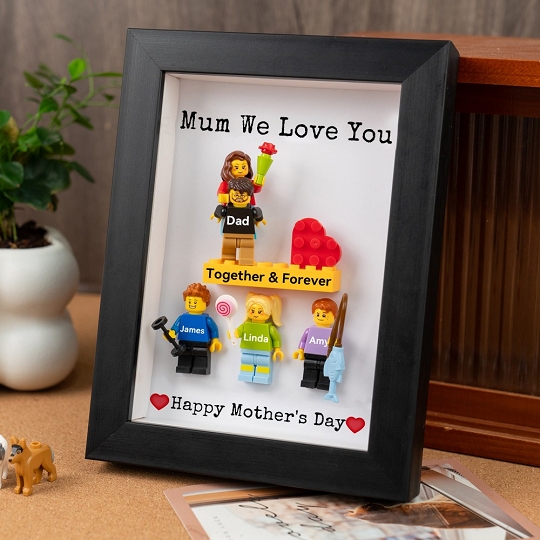 Personalized Family Minifigure Art Frame – Perfect Gift for Mother’s Day