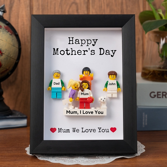 Custom Family Minifigures Framed Display – A Loving Mother’s Day Surprise