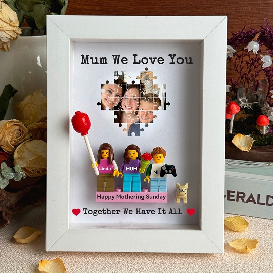 Personalized Family Minifigures in Frame – Mother’s Day Memory Gift