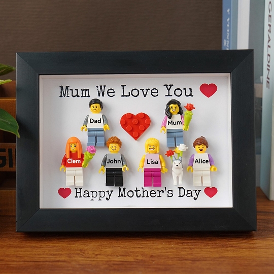 Personalized Family Frame with Custom Minifigures – Mother’s Day Gift Idea