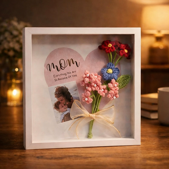 Custom Flower Frame with Photo – Gift for Mom