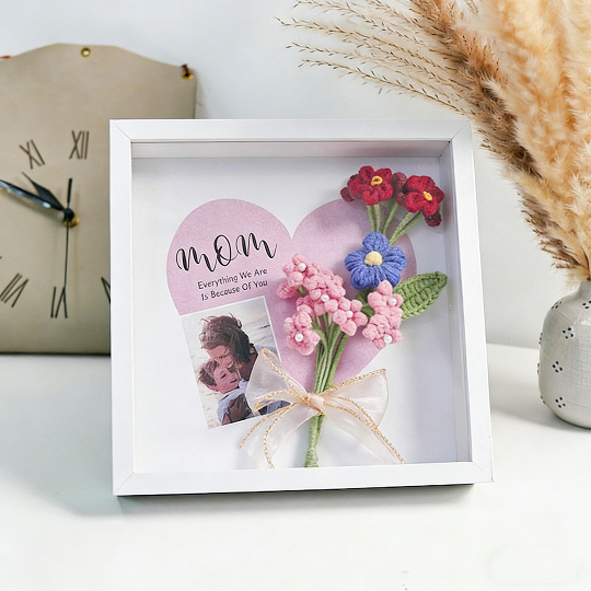 Custom Flower Frame with Photo – Gift for Mom