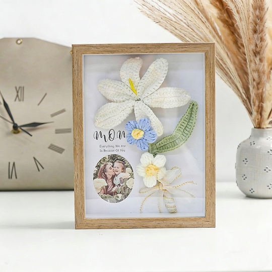 Custom Photo Flower Frame – Handmade Gift