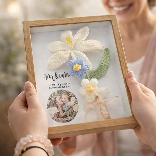 Custom Photo Flower Frame – Handmade Gift