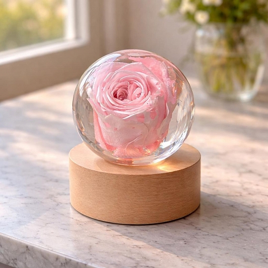 Handmade Resin Flower Lamp Gift for Mom