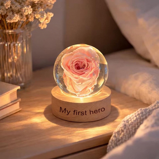 Handmade Resin Flower Lamp Gift for Mom
