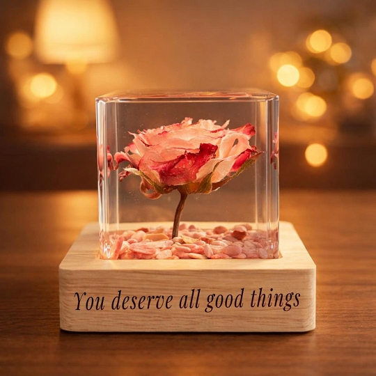 Eternal Flower Resin Lamp for Mother’s Day