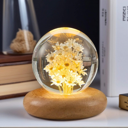 Resin Preserved Flower Lamp for Mom Gift
