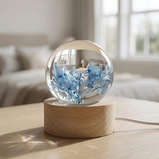 Resin Flower Lamp with LED Light for Mom