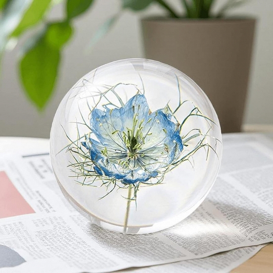 Resin Flower Keepsake Lamp for Mother