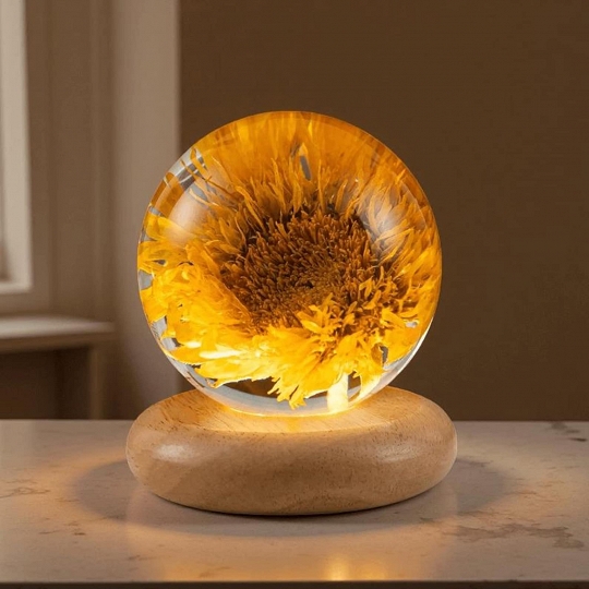 Romantic Resin Flower Lamp for Mother’s Day