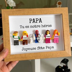 Cadre de figurine personnalisé pour papa, cadeaux personnalisés pour la fête des pères