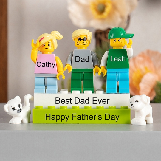 Personalized Minifigures With Kids Name For Dad Father's Day Gift.Happy Father's Day