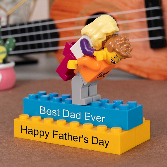 Personalized Minifigures With Kids Name For Dad Father's Day Gift.Happy Father's Day
