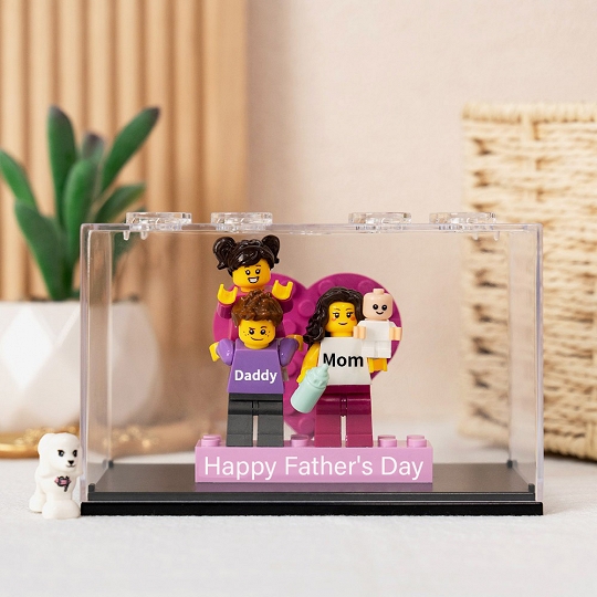 Personalized Minifigures With Kids Name For Dad Father's Day Gift.Happy Father's Day