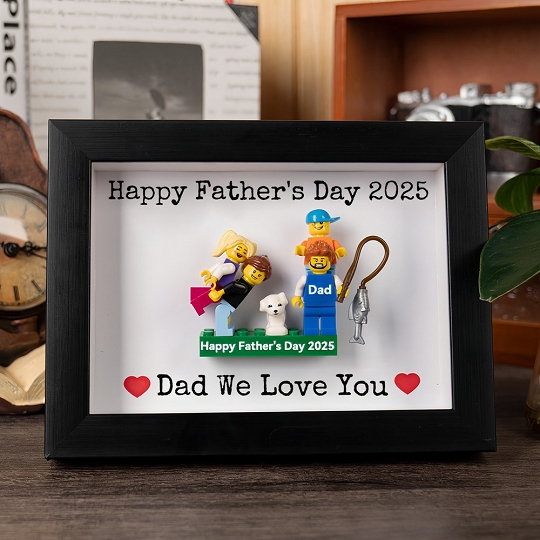 Personalised Minifigures With Kids Name For Dad Father's Day Gift.Happy Father's Day