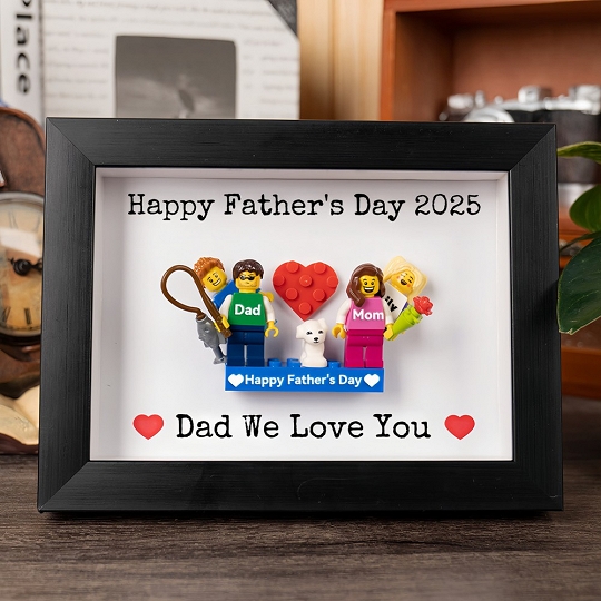Personalised Minifigures With Kids Name For Dad Father's Day Gift.Happy Father's Day
