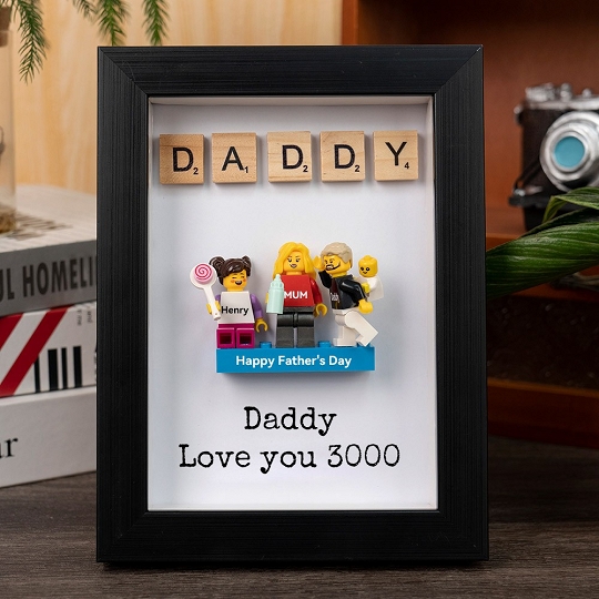 Personalised Minifigures With Kids Name For Dad Father's Day Gift.Happy Father's Day
