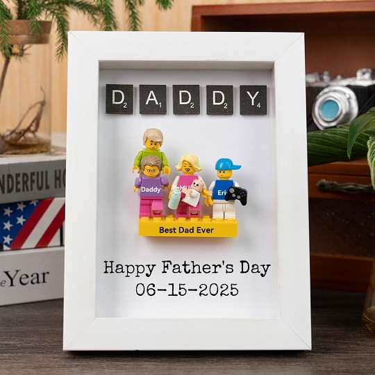 Personalised Minifigures With Kids Name For Dad Father's Day Gift.Happy Father's Day