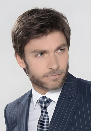 Men's Classic Slim Fit Business Suit – Navy Pinstripe Formal Wear