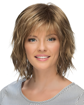 Layered Shoulder-Length Synthetic Front Lace Wig for Women – Natural Medium Hair