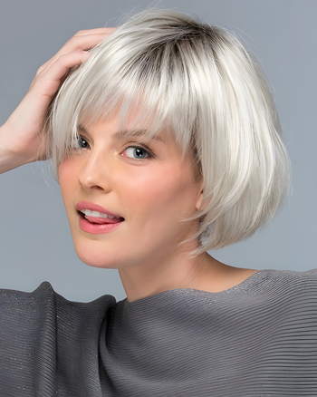 Platinum Blonde Short Bob Wig with Bangs – Heat Resistant Synthetic Hair for Women