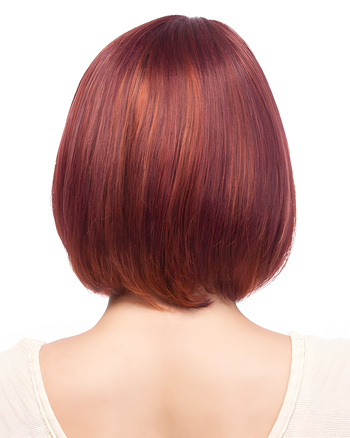 Short Copper Red Bob Wig with Bangs – Straight Synthetic Capless Wig for Women