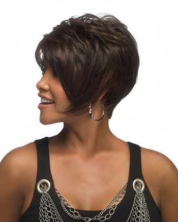 Elegant Short Straight Layered Synthetic Capless Wig for African American Women