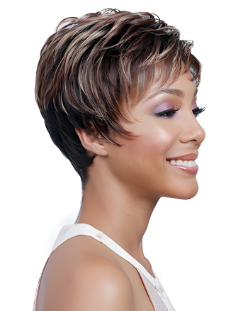 Chic Layered Pixie Cut Wig – Short Capless Brown Synthetic Hair for Women