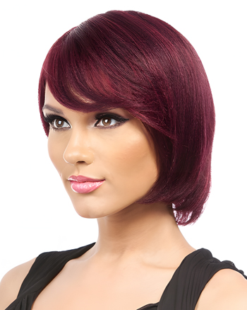 Chic Burgundy Short Straight Synthetic Capless Wig for African American Women