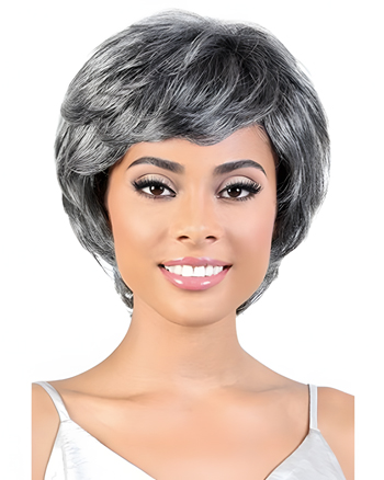 Elegant Short Gray Synthetic Capless Wig for African American Women
