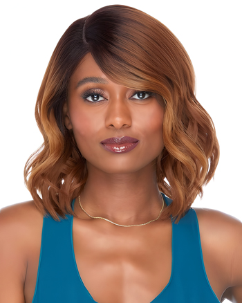 Stylish Wavy Synthetic Capless Ombre Brown Shoulder-Length Wig for African American Women