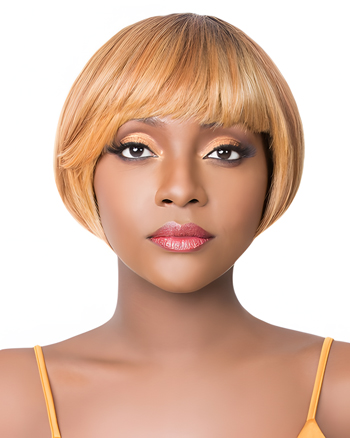 Short Straight Bob Synthetic Wig with Bangs for African American Women