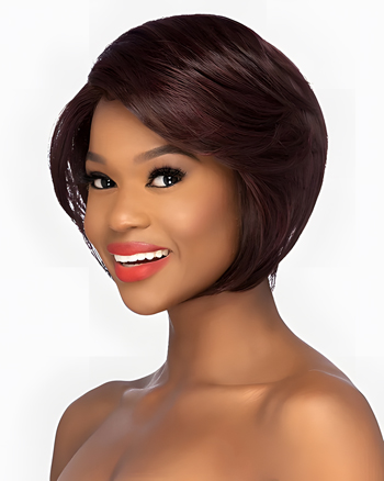 Short Sleek Straight Side Part Synthetic Bob Wig for African American Women