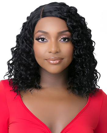 Medium Curly Synthetic Capless Wig with Side Part for African American Women