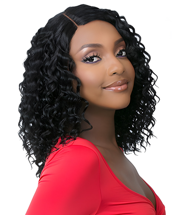 Medium Curly Synthetic Capless Wig with Side Part for African American Women