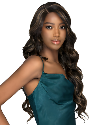 Fine Synthetic Long Wavy Highlighted Capless Wig