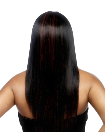 Sleek Long Straight Wig – Natural Black with Center Part, Silky Synthetic Hair