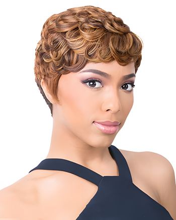 Short Finger Wave Synthetic Wig for Women – Vintage Style Heat Resistant Pixie Cut in Light Brown