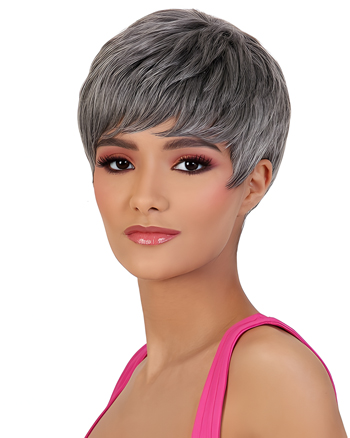 Short Silver Pixie Cut Synthetic Wig for Women – Natural Looking Grey Hair, Heat Resistant Cosplay & Daily Wear Wig
