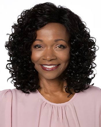 Shoulder Length Curly Synthetic Wig for Black Women – Natural Black Bouncy Curls Wig for Mature Ladies