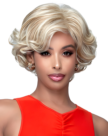 Chic Short Blonde Curly Synthetic Wig for Women – Natural Look, Heat Resistant, Voluminous Layers